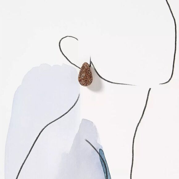 NWT Anthropologie The Petra Drop Earrings: Pavé Edition Bronze + jewelry pouch - Picture 3 of 8